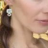 Valencia Earring-Clear Silver sold by Amelia Rose Design
