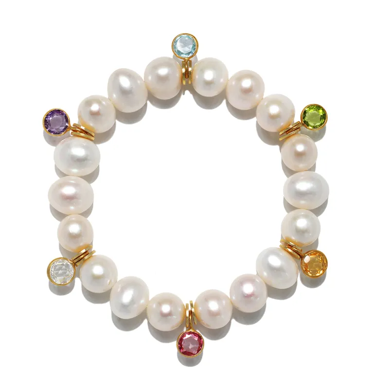 Baroque Pearl Gemstone Bracelet sold by Amelia Rose Design