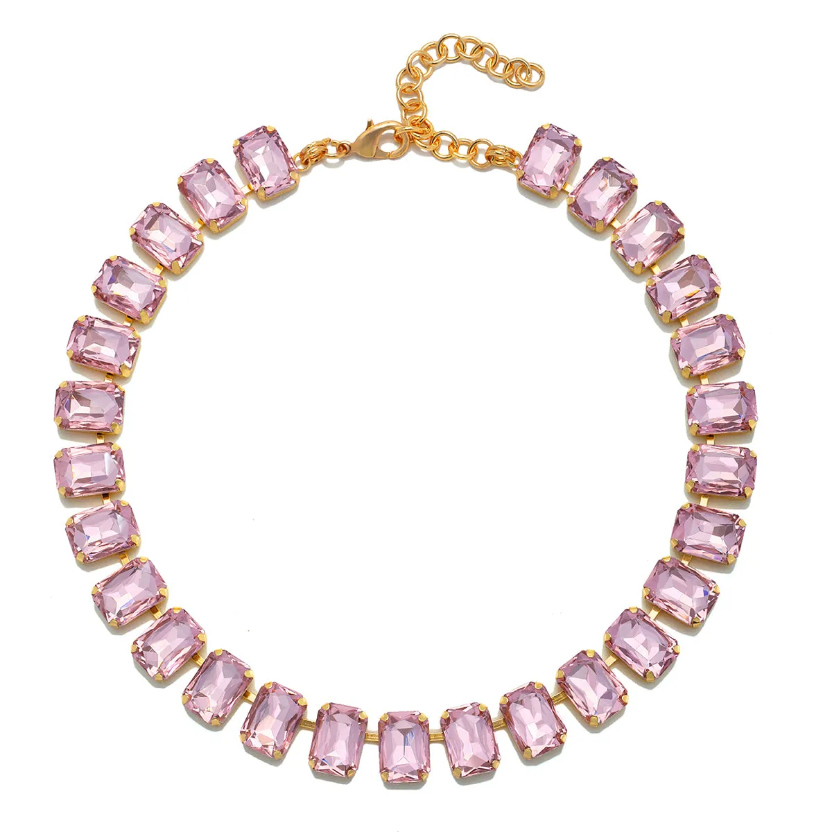 London Emerald Cut Choker-Pink Peony sold by Amelia Rose Design
