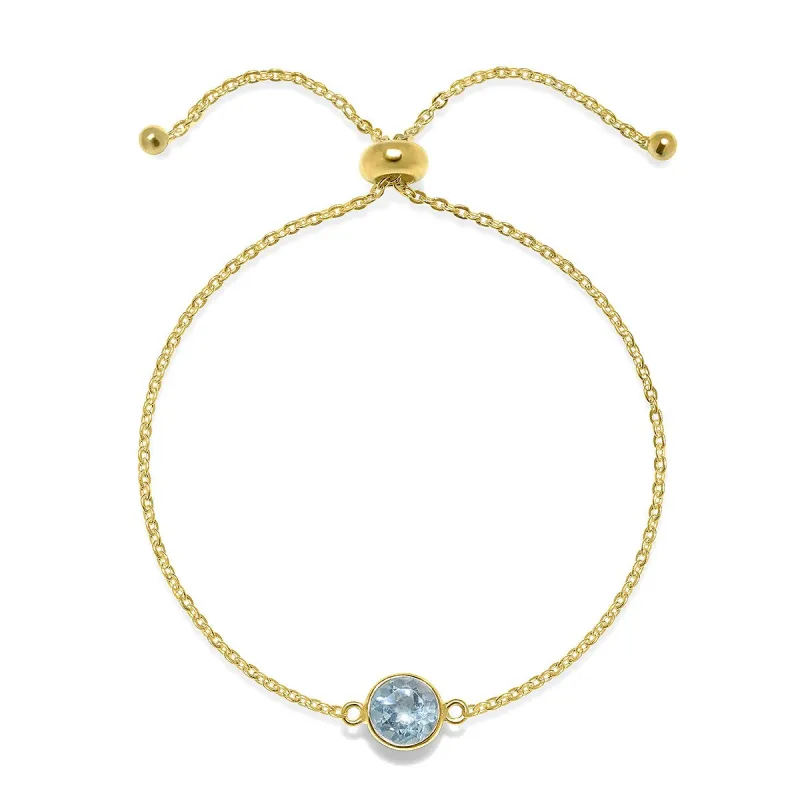 Birthstone Solitaire Bracelet- December Sky Blue Topaz sold by Amelia Rose Design