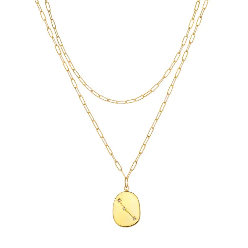 Constellation Layered Necklace Gold-All Signs made by Amelia Rose Design