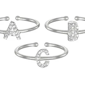 Diamond & Sterling Silver Initial Ring-All Letters sold by Amelia Rose Design product image thumbnail 2