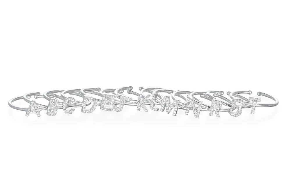 Diamond & Sterling Silver Initial Ring-All Letters sold by Amelia Rose Design product image thumbnail 4