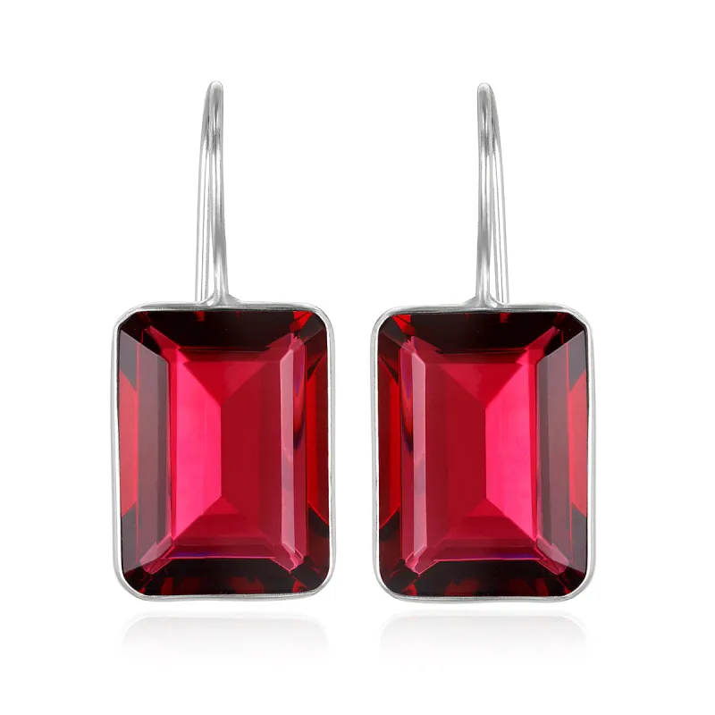 Emerald Cut Valencia-Magenta Silver sold by Amelia Rose Design