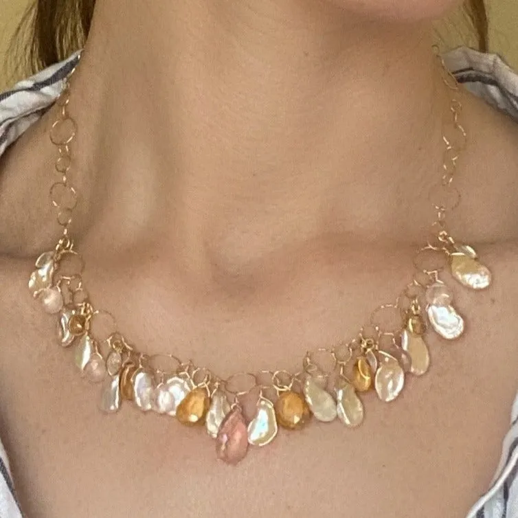 New! Shades of Peach Statement Necklace sold by Amelia Rose Design product image thumbnail 2