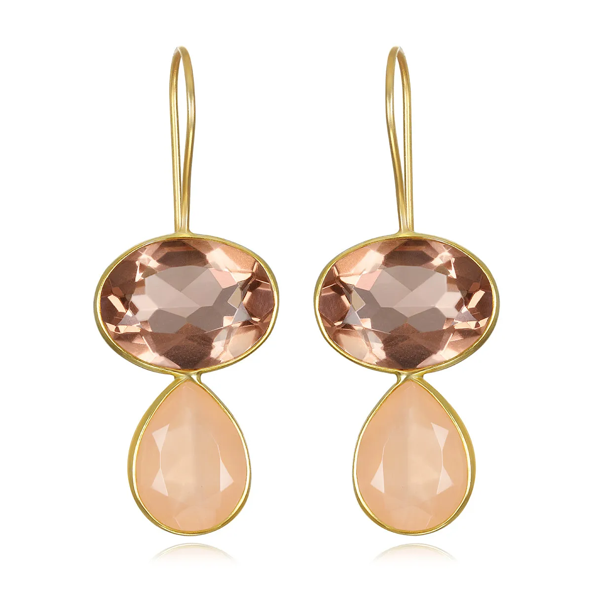 Valencia Teardrop Earring-Peach Gold sold by Amelia Rose Design