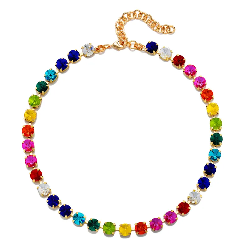 London Solitaire Choker - Rainbow Crystal sold by Amelia Rose Design