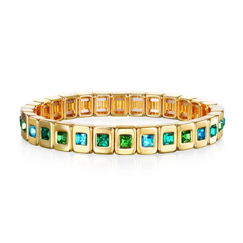 New! Blue & Green Sparkle Tile Bracelet sold by Amelia Rose Design