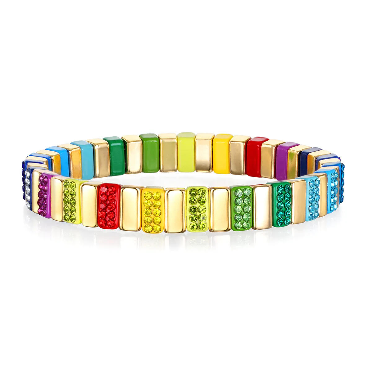 CZ Enamel Bracelet-Rainbow Sparkle sold by Amelia Rose Design