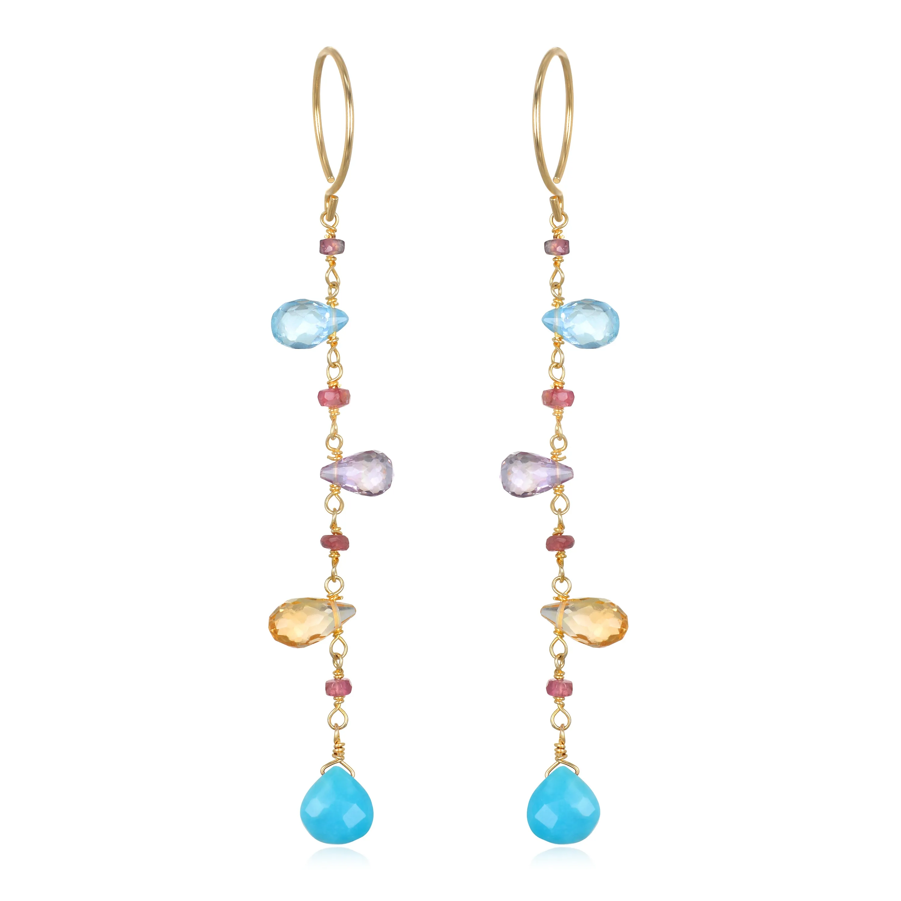 Wildflower Dangles-Turquoise sold by Amelia Rose Design