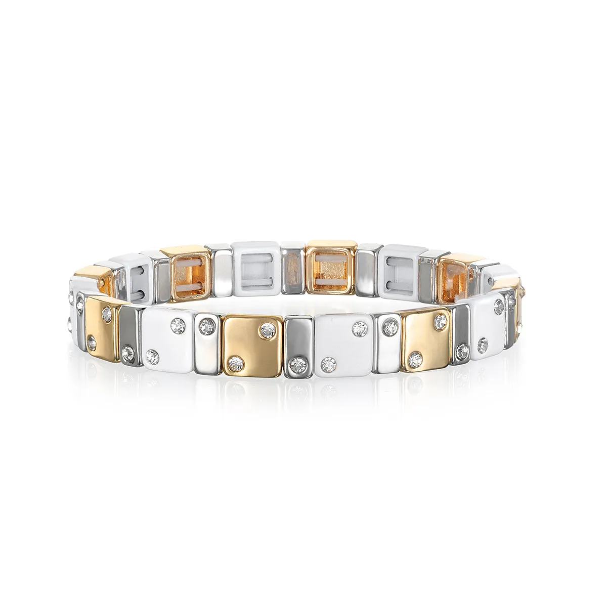 CZ Enamel Bracelet-Gold & Silver sold by Amelia Rose Design