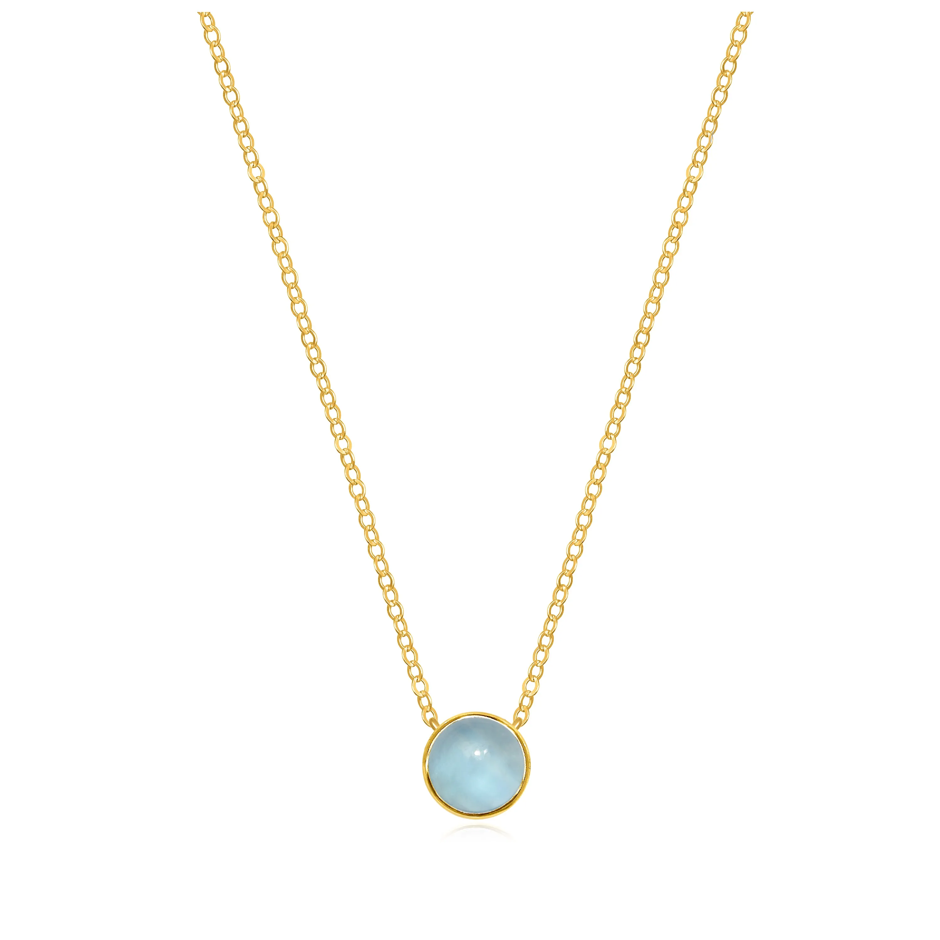 Birthstone Solitaire Necklace-March Aquamarine sold by Amelia Rose Design