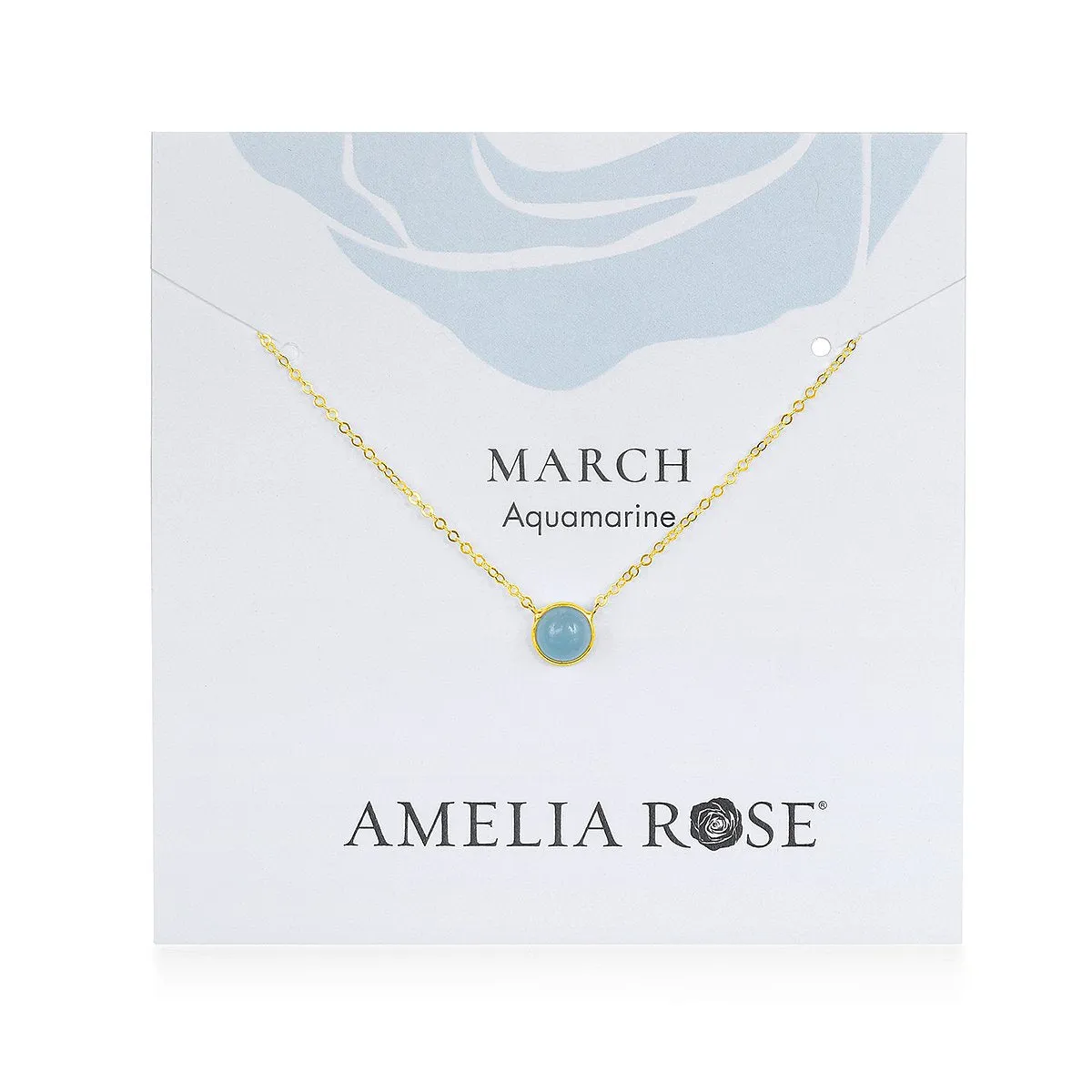 Birthstone Solitaire Necklace-March Aquamarine sold by Amelia Rose Design product image thumbnail 2
