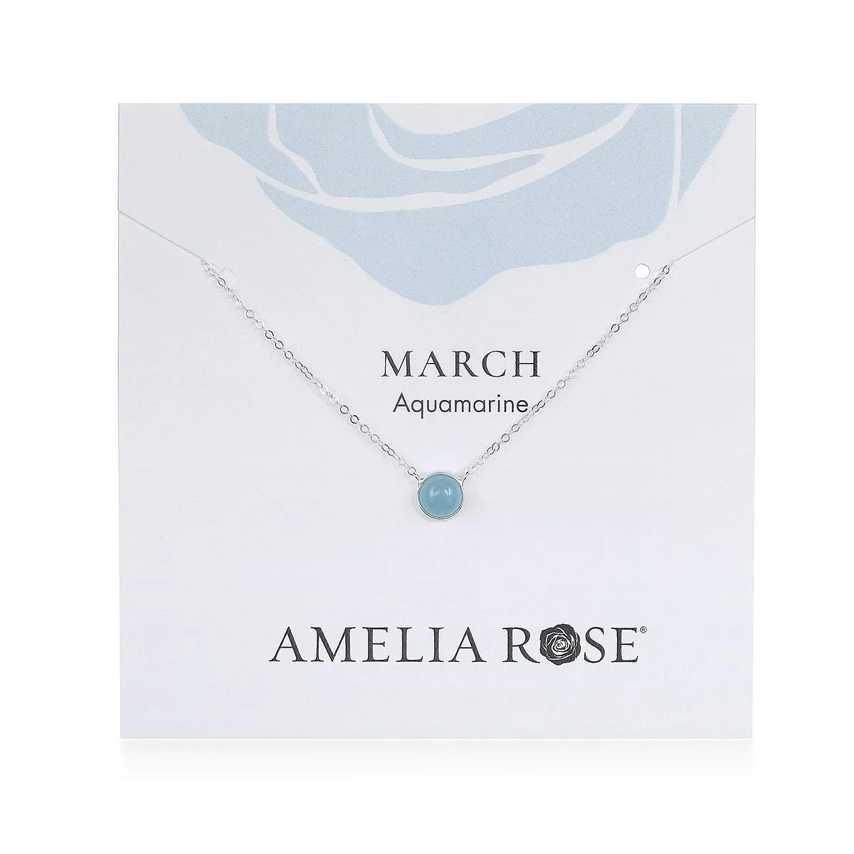 Birthstone Solitaire Necklace-March Aquamarine sold by Amelia Rose Design product image thumbnail 3