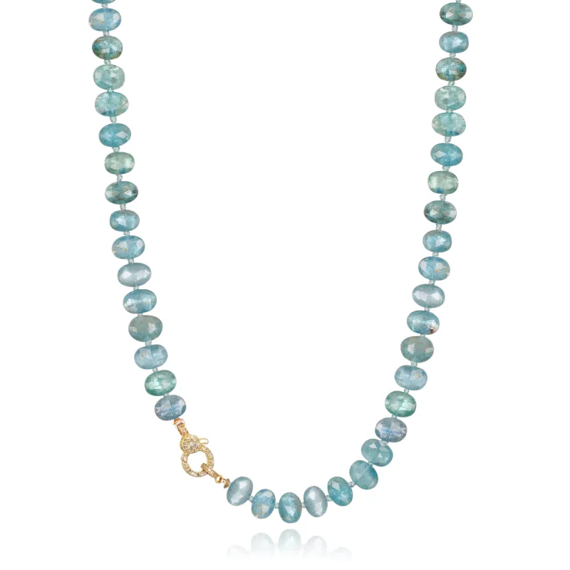 NEW! Kyanite & Diamond Knotted Necklace sold by Amelia Rose Design