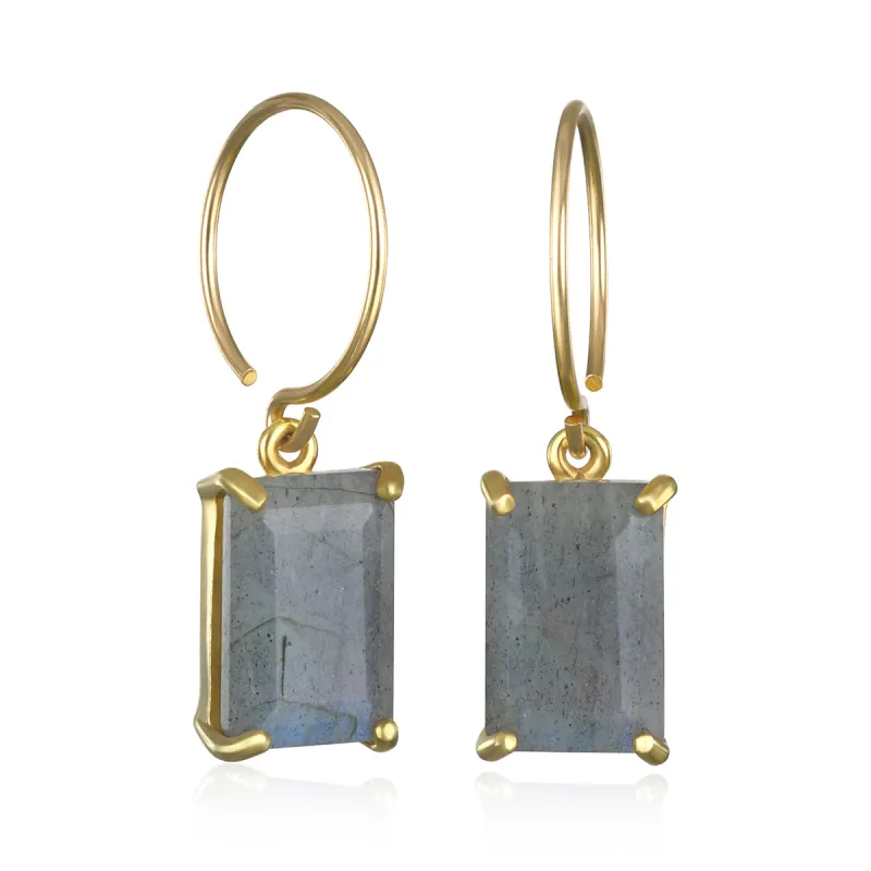 Chatham Earring-Labradorite Gold sold by Amelia Rose Design