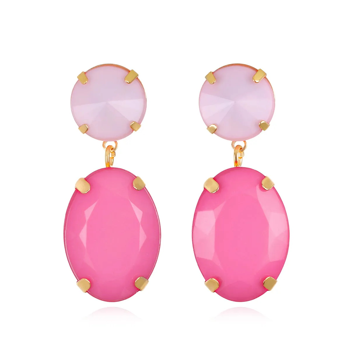London Oval Post Earring-Pink sold by Amelia Rose Design