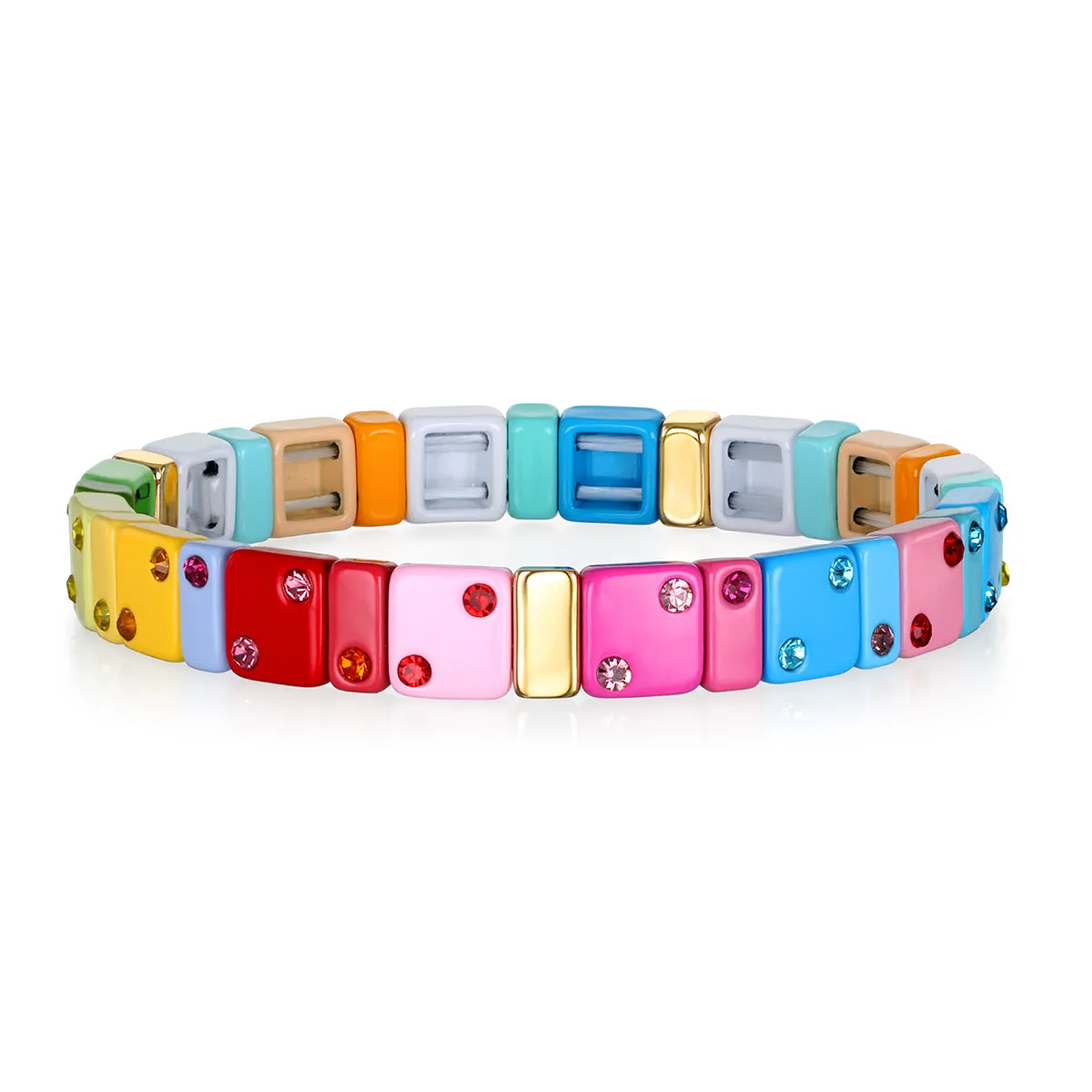 CZ Enamel Bracelet-Spring Rainbow sold by Amelia Rose Design