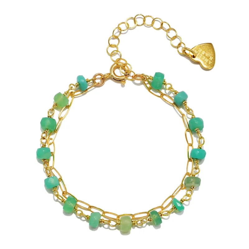 New! Gemstone Paperclip Bracelet-Chrysoprase sold by Amelia Rose Design