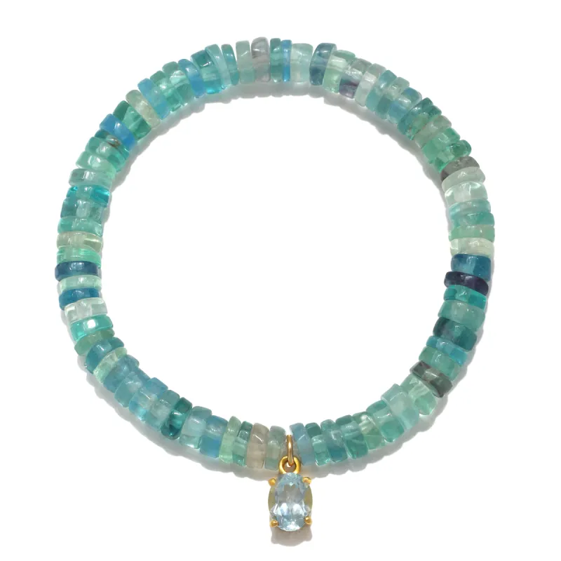 Fluorite & Topaz Beaded Bracelet sold by Amelia Rose Design