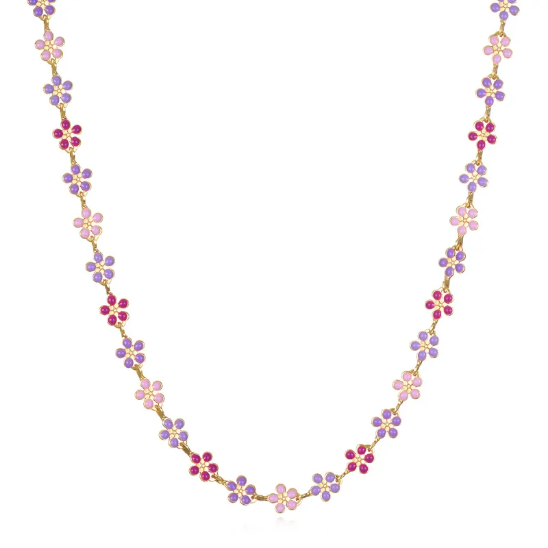 Daisy Necklace-Pink & Purple sold by Amelia Rose Design