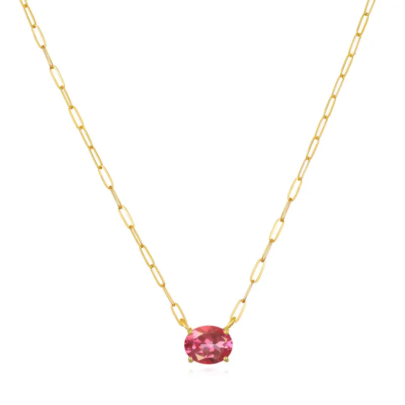 Gem Drop Pink Topaz Necklace sold by Amelia Rose Design