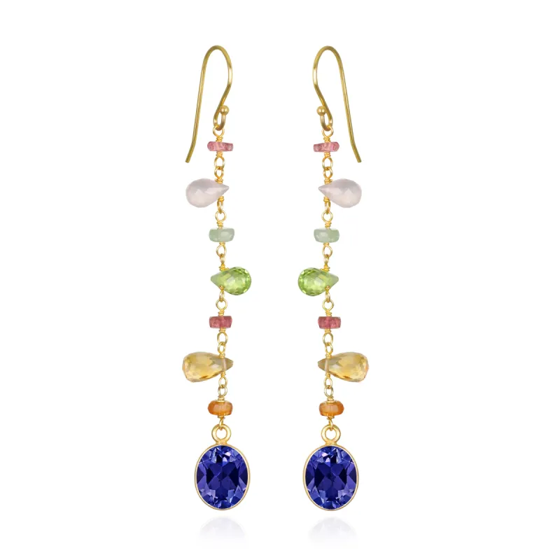 Wildflower Bezel Dangles-Iolite sold by Amelia Rose Design