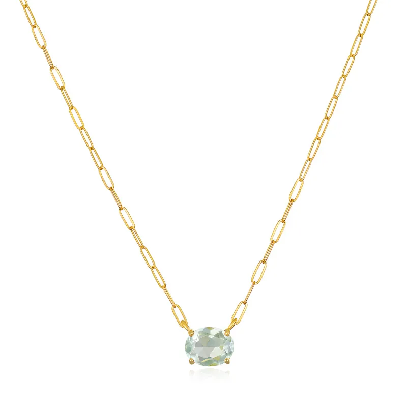 Gem Drop Green Amethyst Necklace sold by Amelia Rose Design