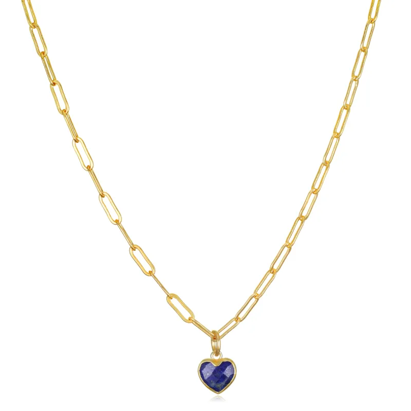 New! Heart Paperclip Choker - Blue Lapis sold by Amelia Rose Design