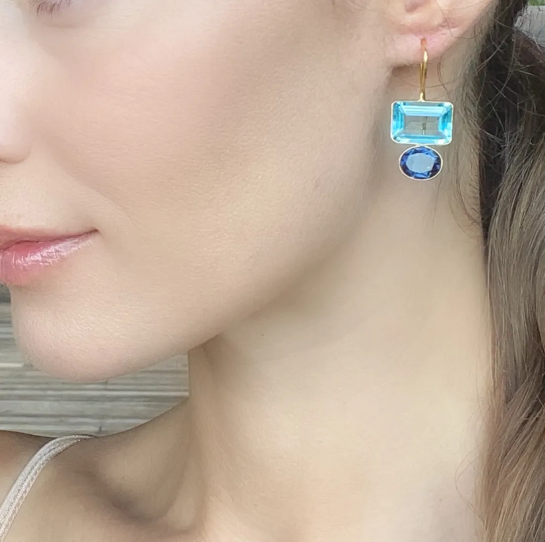 Valencia Earring-Sky Blue & Royal Blue Silver sold by Amelia Rose Design product image thumbnail 2