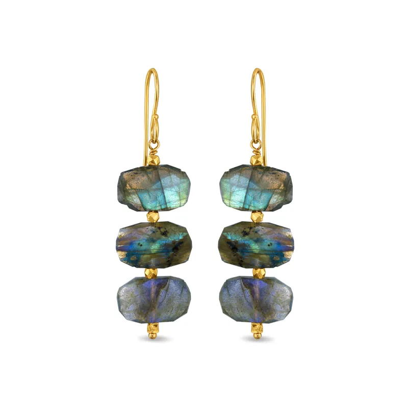 Grand Dangles - Labradorite sold by Amelia Rose Design