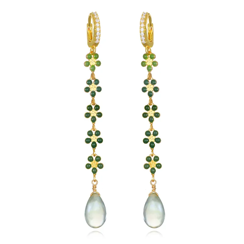 Green Amethyst Daisy Huggies sold by Amelia Rose Design