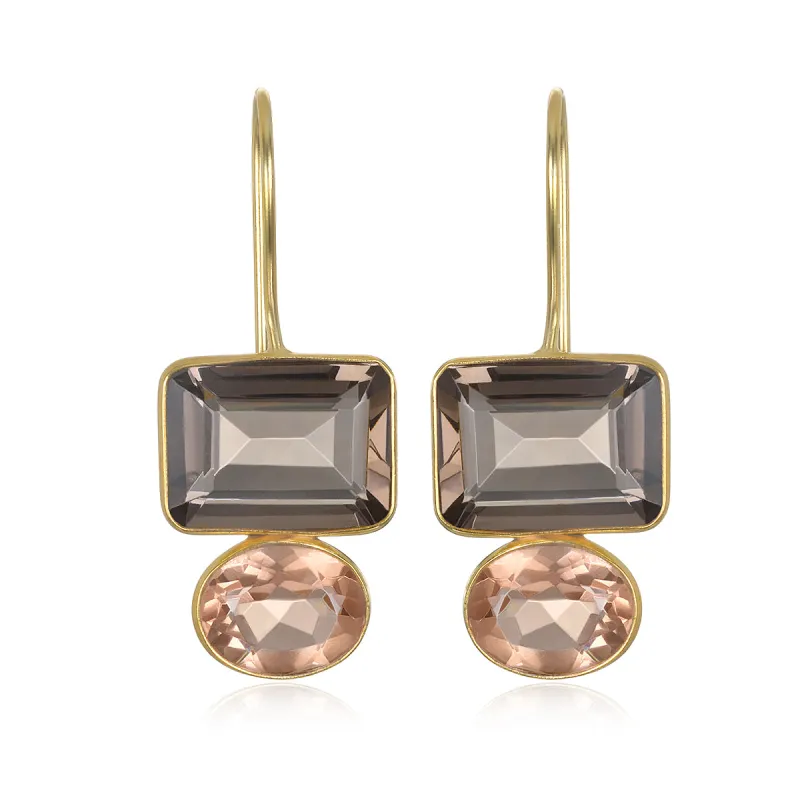 Valencia Earring - Smoky & Champagne sold by Amelia Rose Design