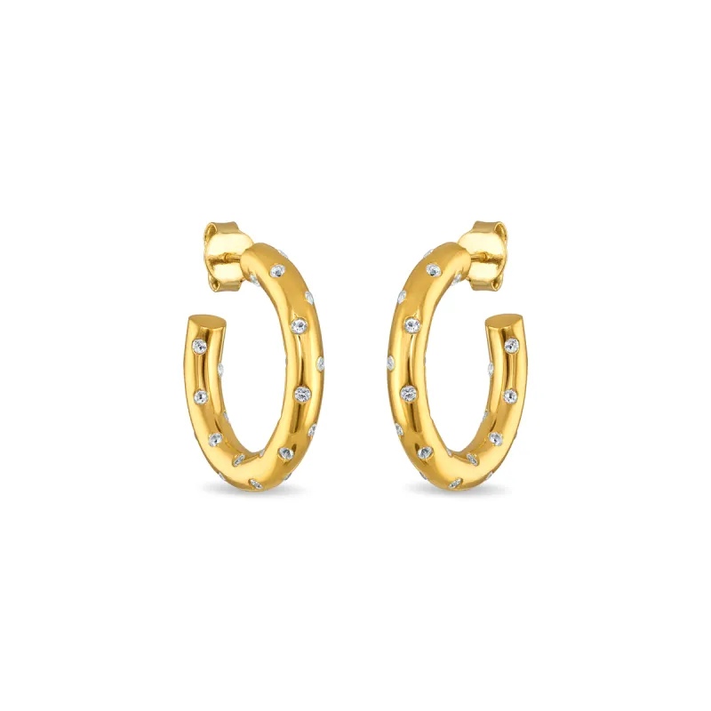 White Topaz Sparkle Hoops sold by Amelia Rose Design