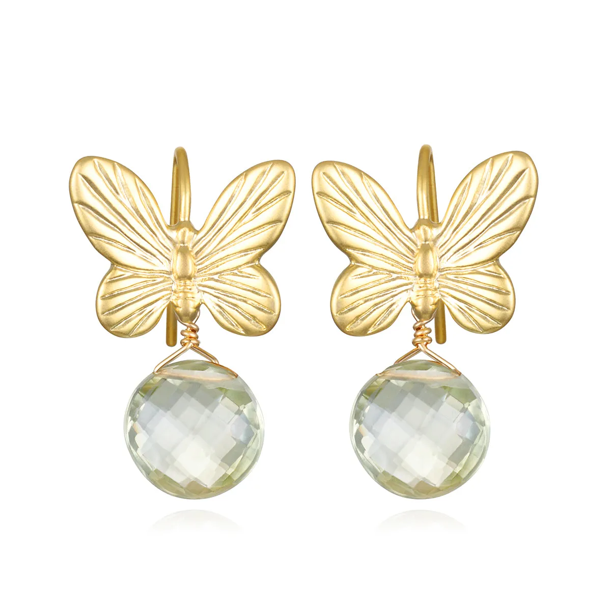 New! Green Amethyst Butterfly Dangles sold by Amelia Rose Design