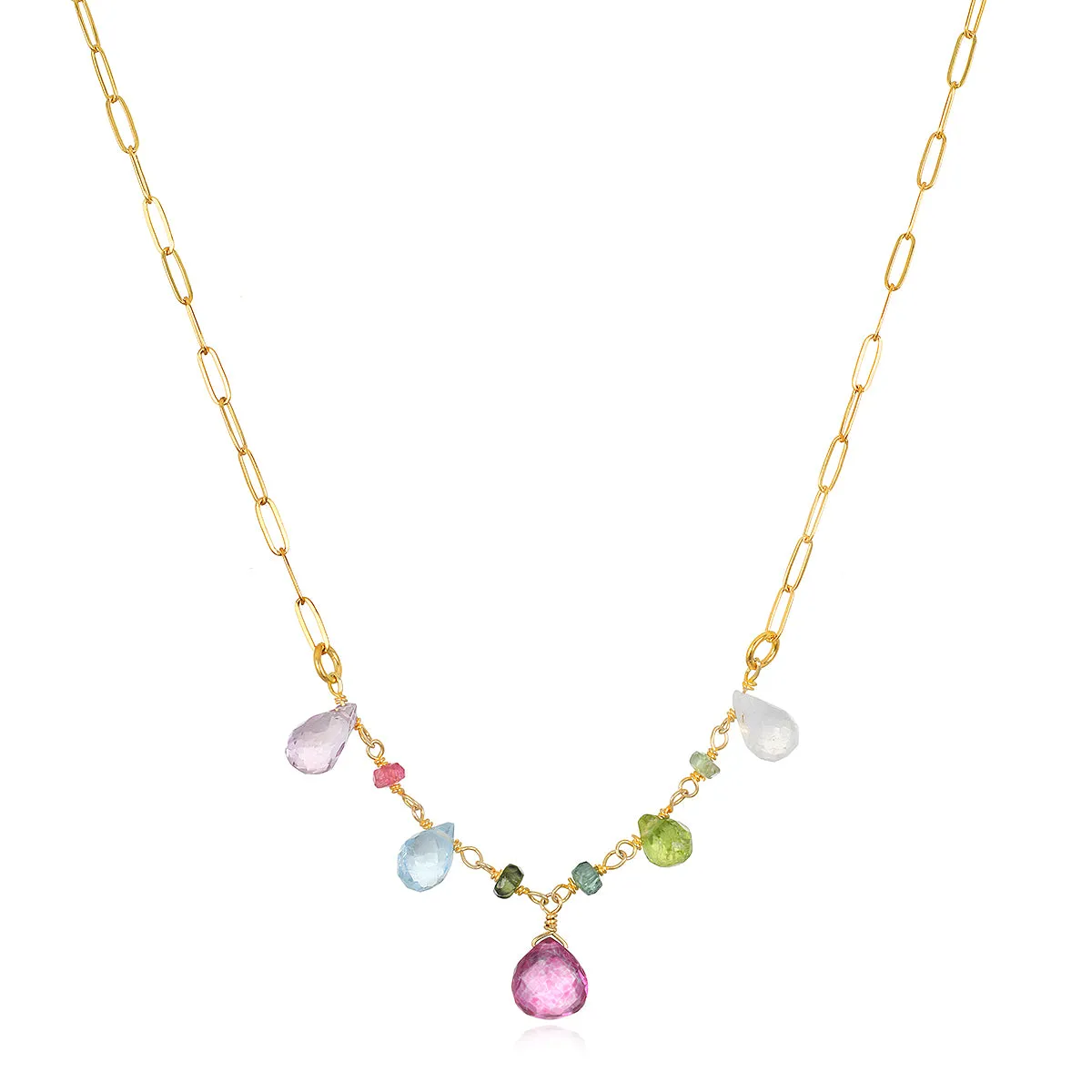 Wildflower Necklace-Pink Topaz sold by Amelia Rose Design