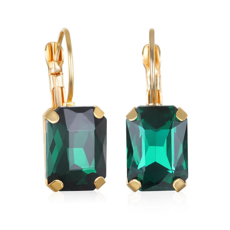 London Emerald Cut Earring-Emerald sold by Amelia Rose Design