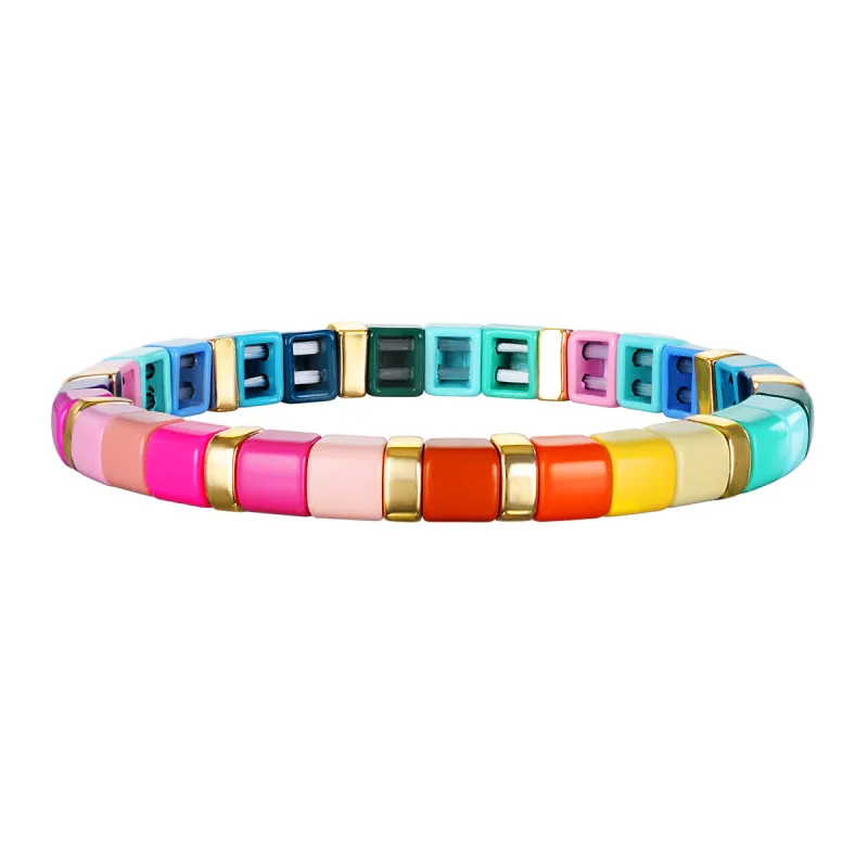 New! Fall Rainbow Enamel Bracelet sold by Amelia Rose Design