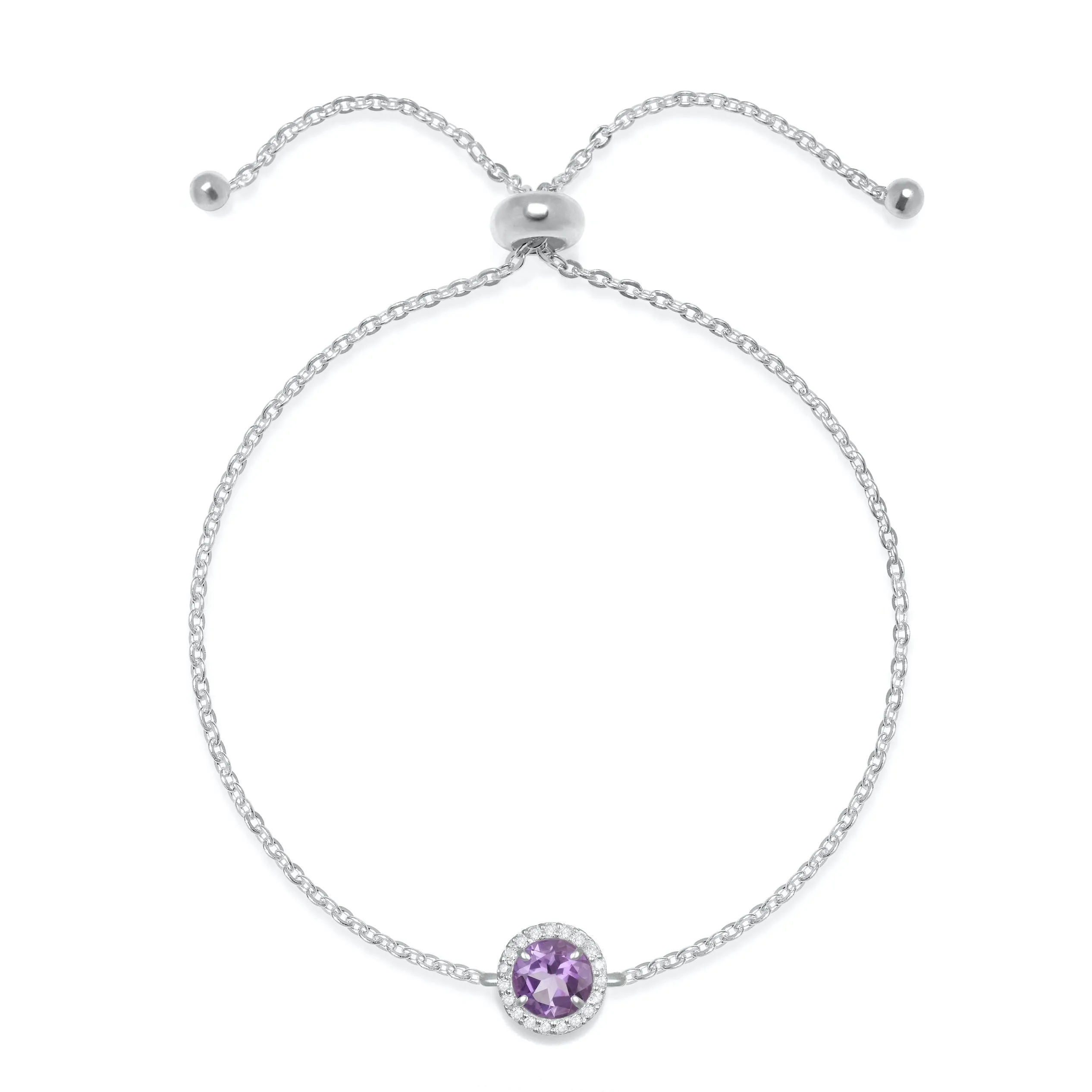 Birthstone & Diamond Bracelet- February Amethyst sold by Amelia Rose Design product image thumbnail 3