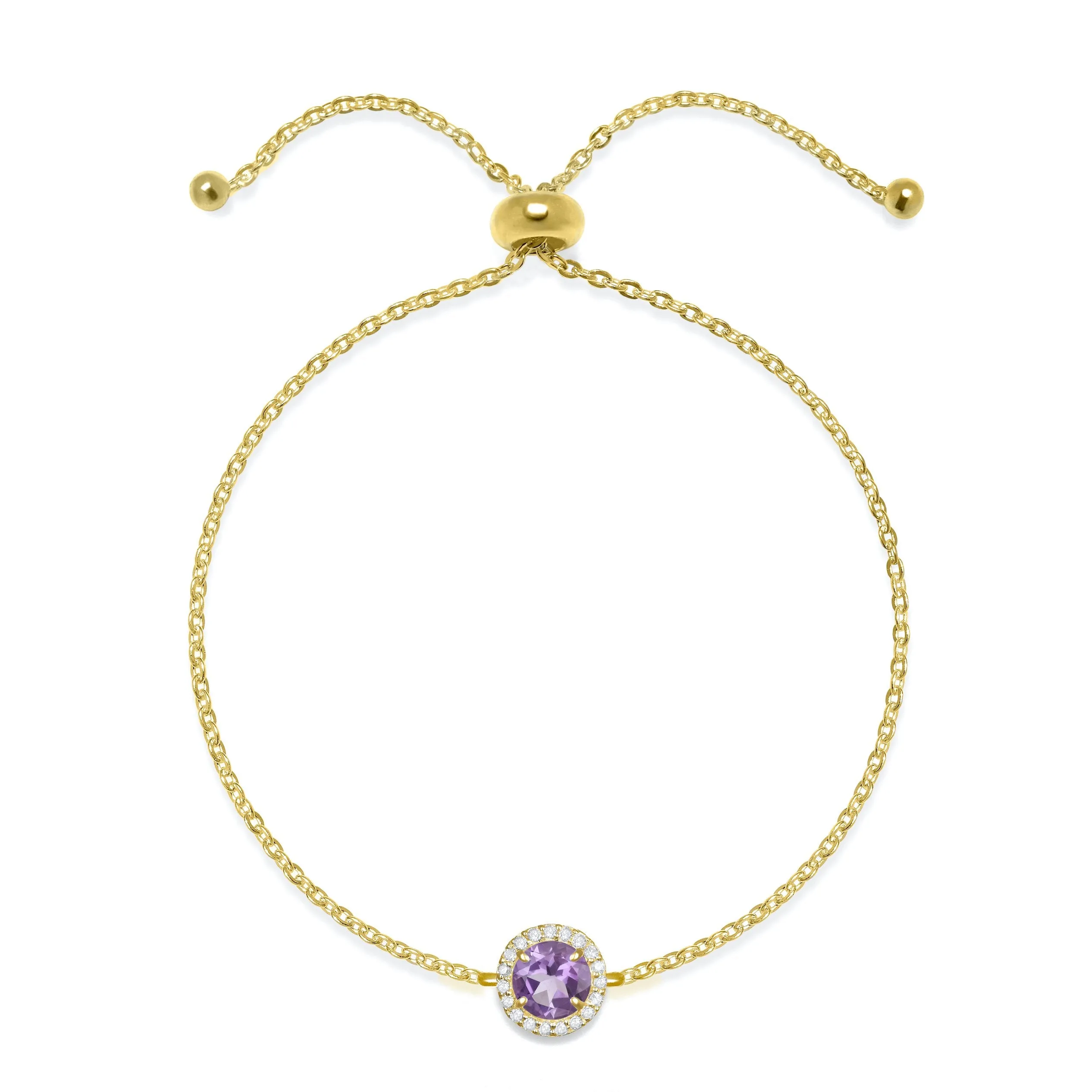Birthstone & Diamond Bracelet- February Amethyst sold by Amelia Rose Design