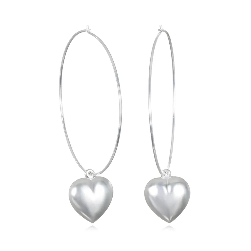 New! Puffy Heart Hoops-Sterling sold by Amelia Rose Design