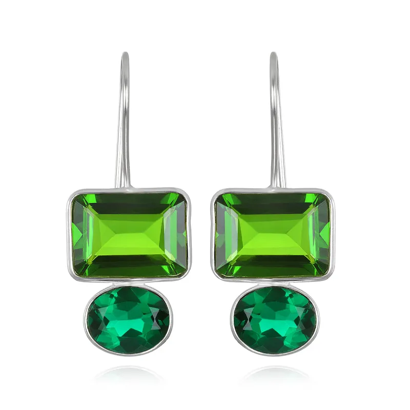 Valencia Earring-Lime & Emerald Green Silver sold by Amelia Rose Design