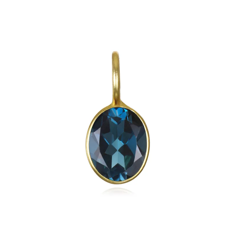 NEW!  London Blue Topaz Oval Charm sold by Amelia Rose Design