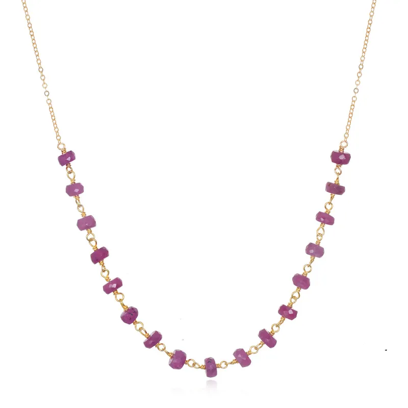 Rondelle Layering Necklace - Ruby sold by Amelia Rose Design