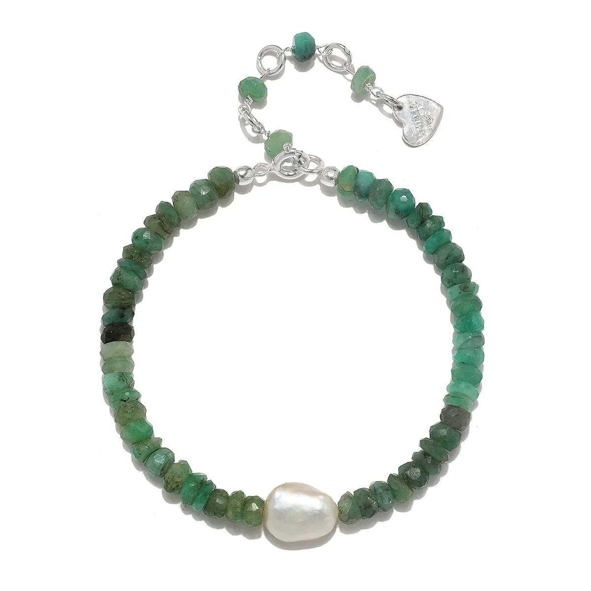 Emerald and Baroque Pearl Bracelet sold by Amelia Rose Design product image thumbnail 2