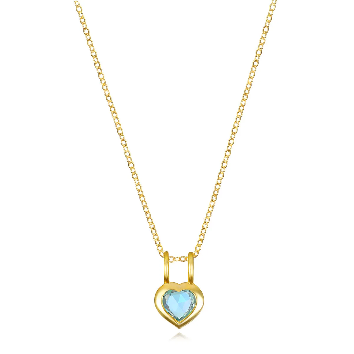 Birthstone Heart Necklace - December Sky Blue Topaz sold by Amelia Rose Design