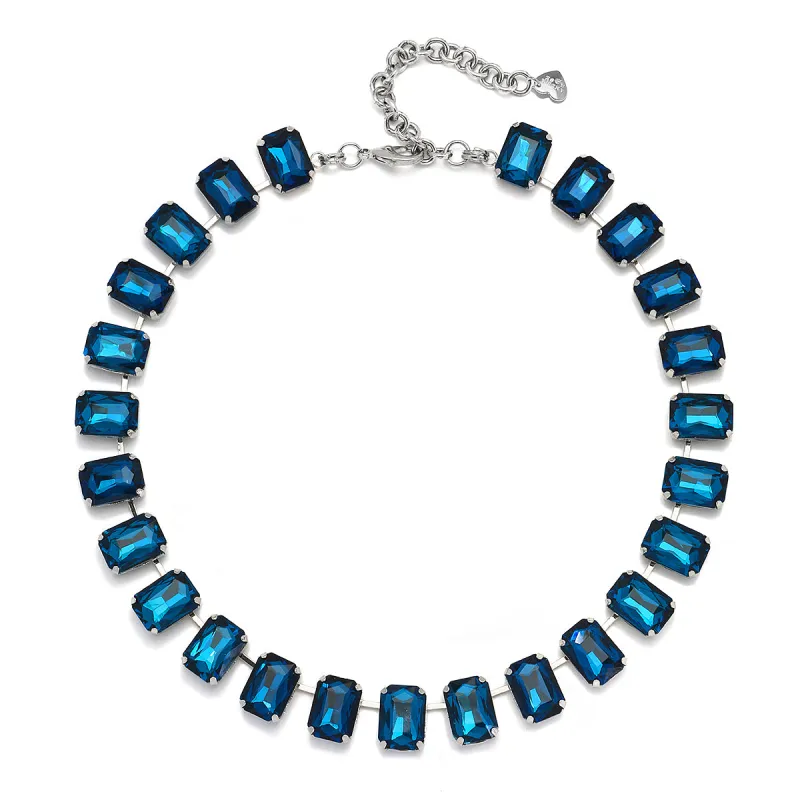 London Emerald Cut Choker-Royal Blue sold by Amelia Rose Design