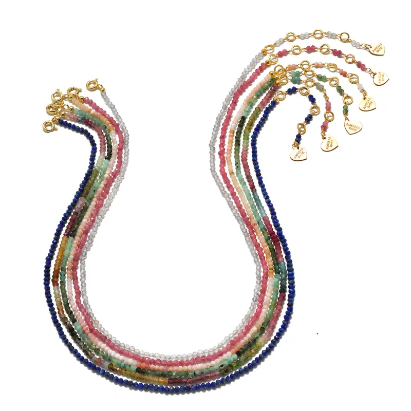 Beaded Gemstone Layering Necklace-Multiple Stones sold by Amelia Rose Design