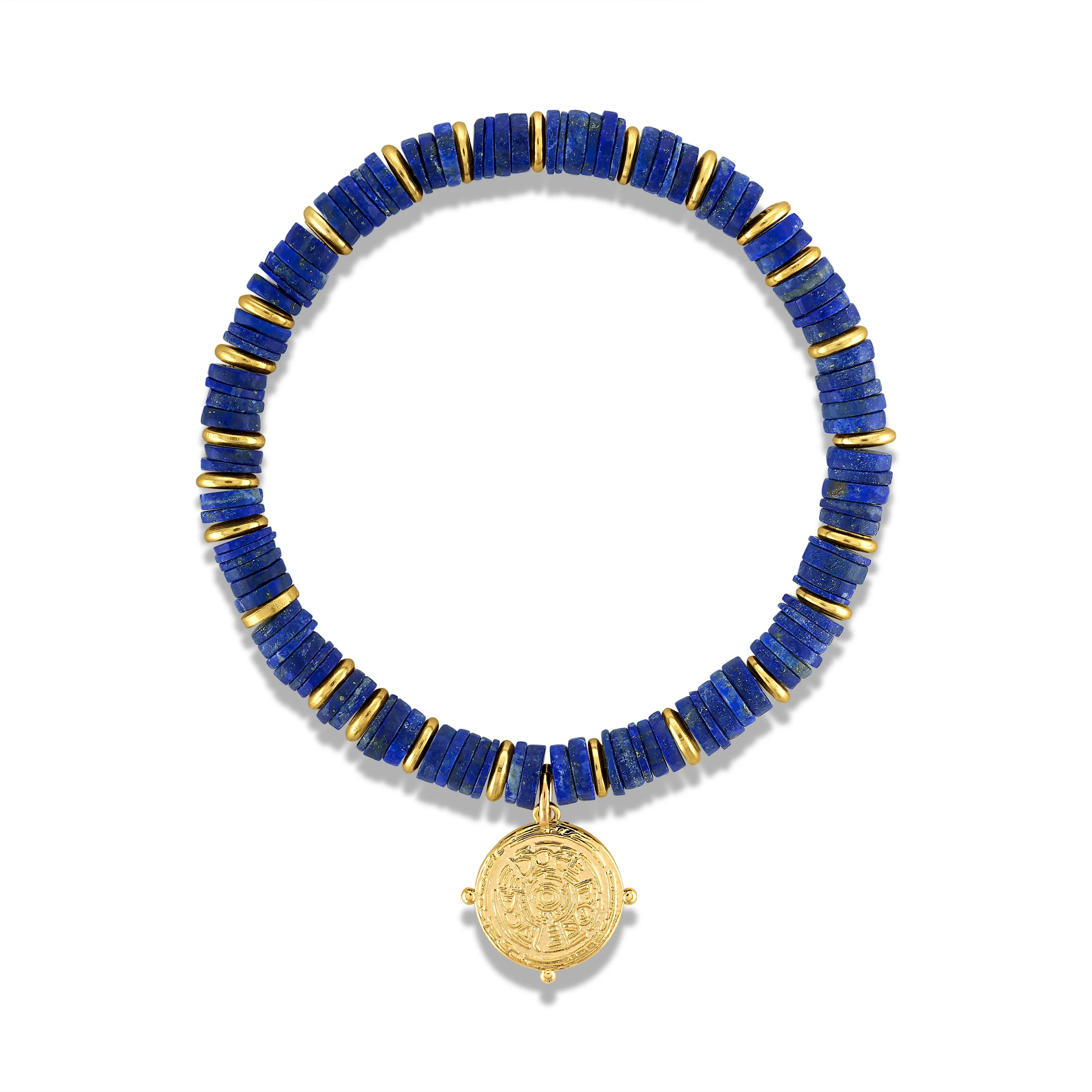 Heishi Charm Bracelet - Lapis sold by Amelia Rose Design