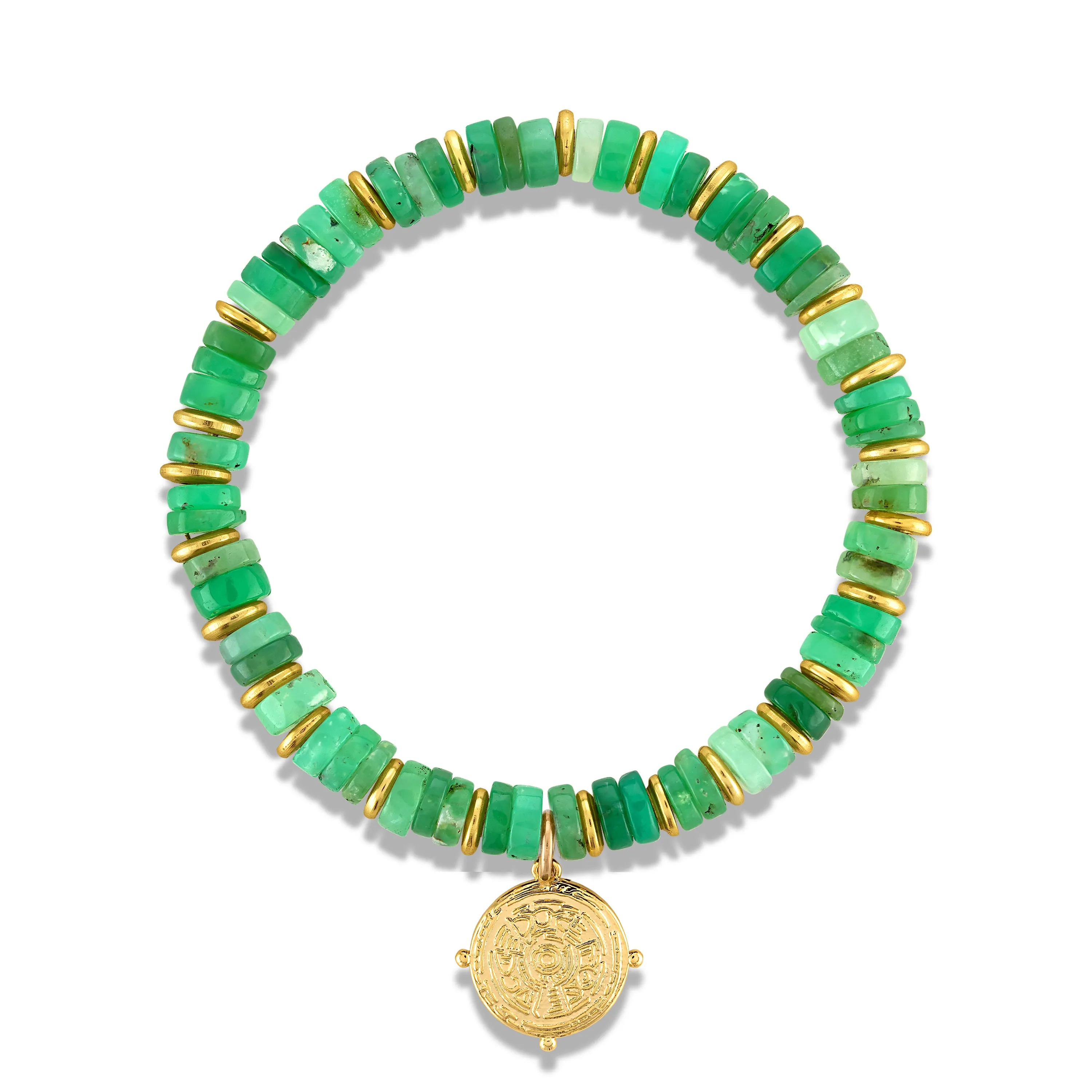 Heishi Charm Bracelet - Chrysoprase sold by Amelia Rose Design